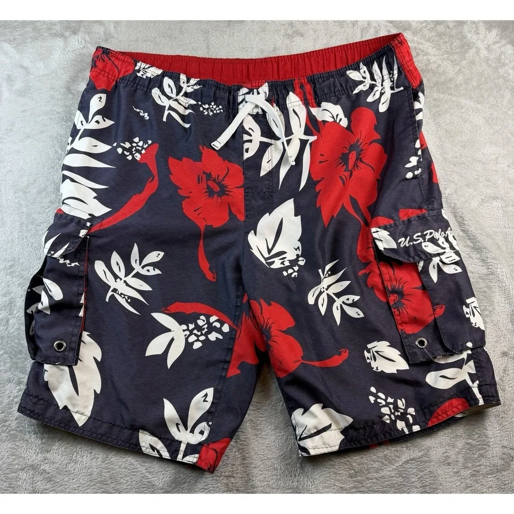 Polo Ralph Lauren Swim Shorts Men's Medium Hawaiian Preppy Shorts Surfing‎ Lined